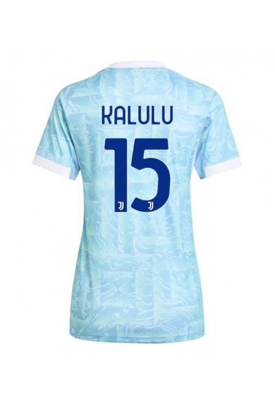Juventus Pierre Kalulu #15 Jalkapallovaatteet Naisten Vieraspaita 2025-26 Lyhythihainen Juventus Pierre Kalulu #15 Jalkapallovaatteet Naisten Vieraspaita 2025-26 Lyhythihainen